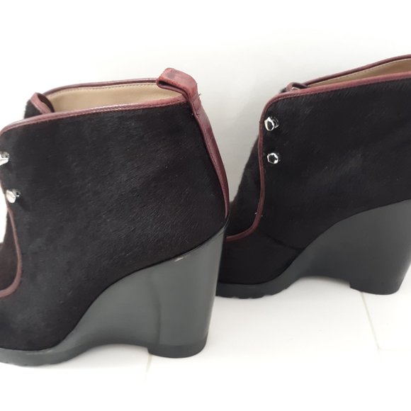 Marc Jacobs Chrome Dyed Calf Hair High Wedge Ankle Booties - Picture 2 of 6